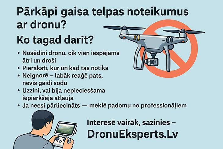 Ko darīt, ja ar dronu pārkāpi gaisa telpas noteikumus?